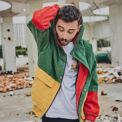 Colorblock Corduroy Jacket