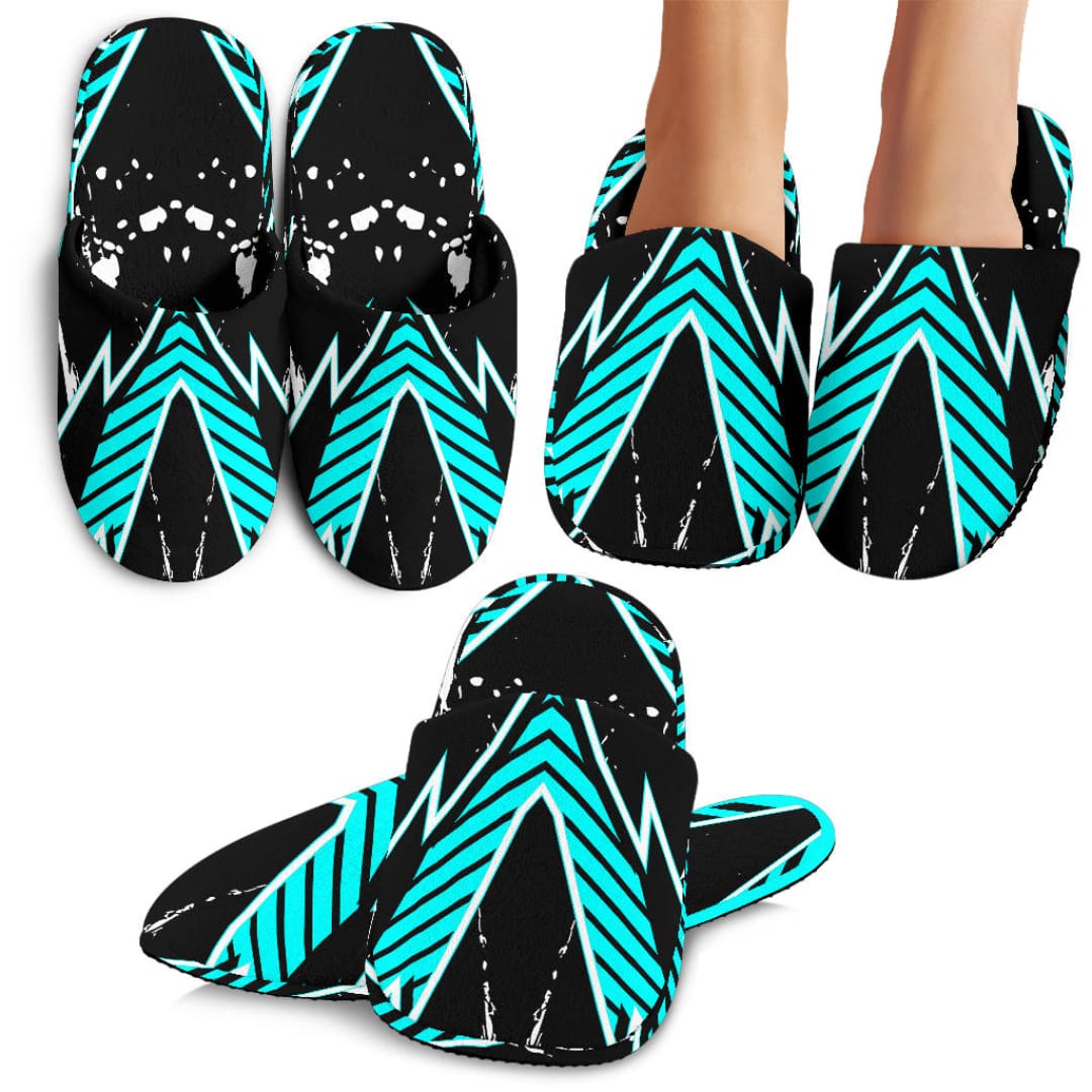 Racing Style Ice Blue & Black Stripes Vibes Slippers | The Urban Clothing Shop™