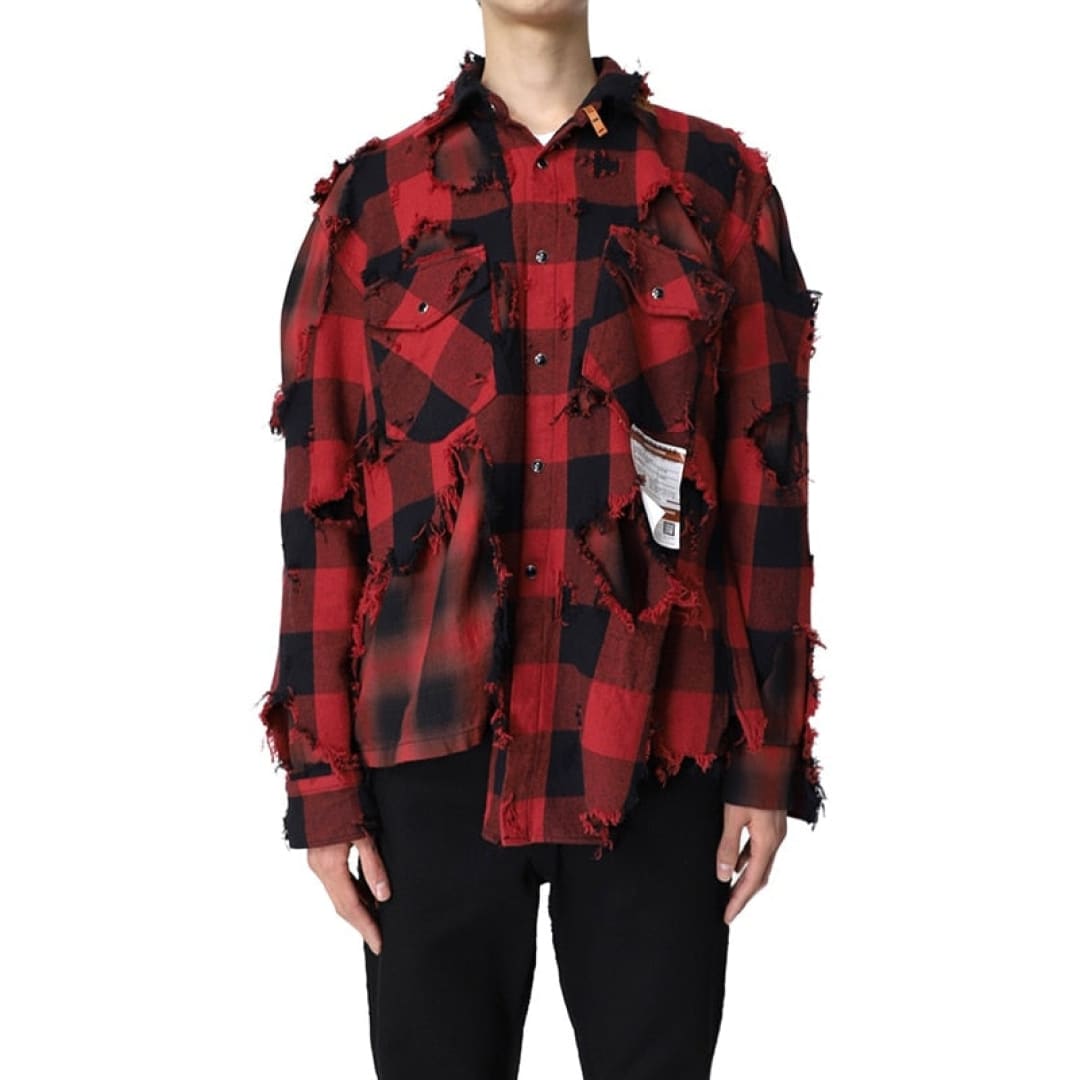 Raggedy A: Plaid Japanese Retro Damaged Shirt | The Urban Clothing Shop™