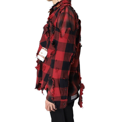 Raggedy A: Plaid Japanese Retro Damaged Shirt | The Urban Clothing Shop™