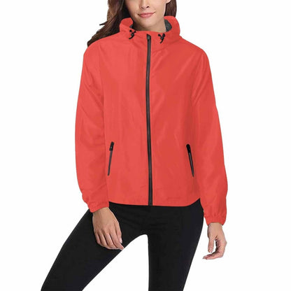 Red Orange Hooded Windbreaker Jacket - Men / Women | IAA | inQue.Style