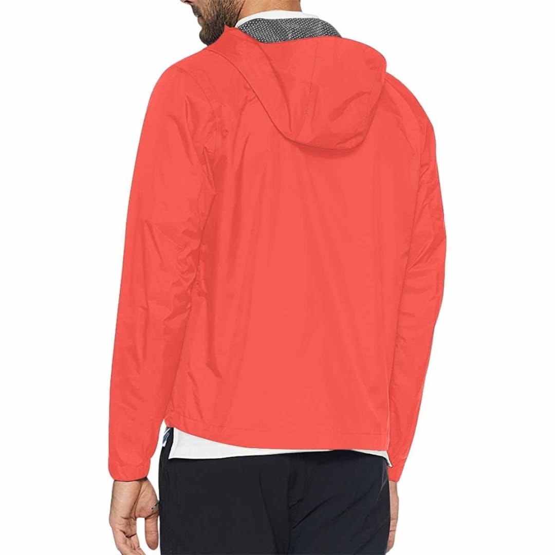 Red Orange Hooded Windbreaker Jacket - Men / Women | IAA | inQue.Style