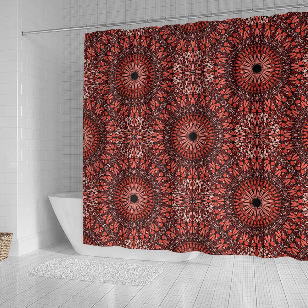 Red Spiritual Mandala Shower Curtain | The Urban Clothing Shop™