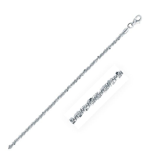 Rhodium Plated 2.2mm Sterling Silver Sparkle Style Chain | Richard Cannon Jewelry