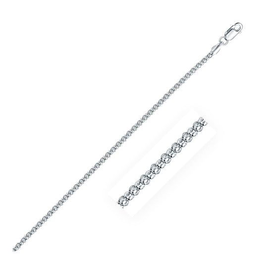 Rhodium Plated 2.5mm Sterling Silver Popcorn Style Chain | Richard Cannon Jewelry