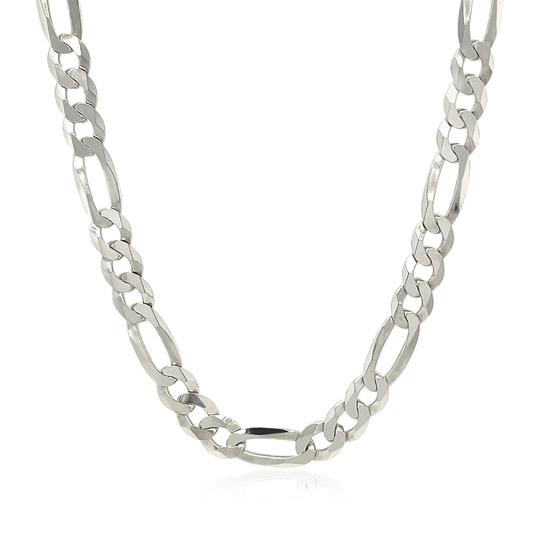 Rhodium Plated 5.5mm Sterling Silver Figaro Style Chain | Richard Cannon Jewelry