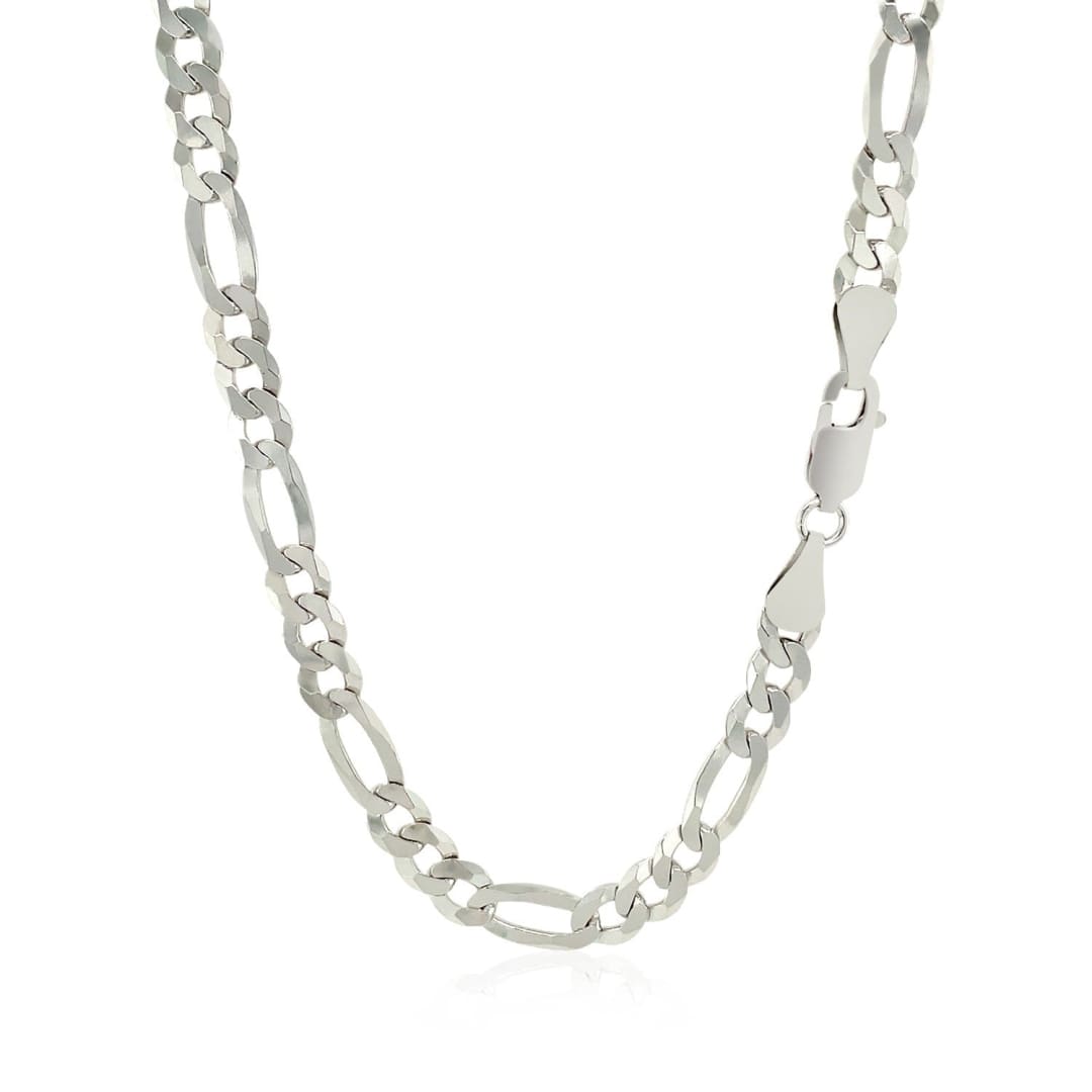 Rhodium Plated 5.5mm Sterling Silver Figaro Style Chain | Richard Cannon Jewelry