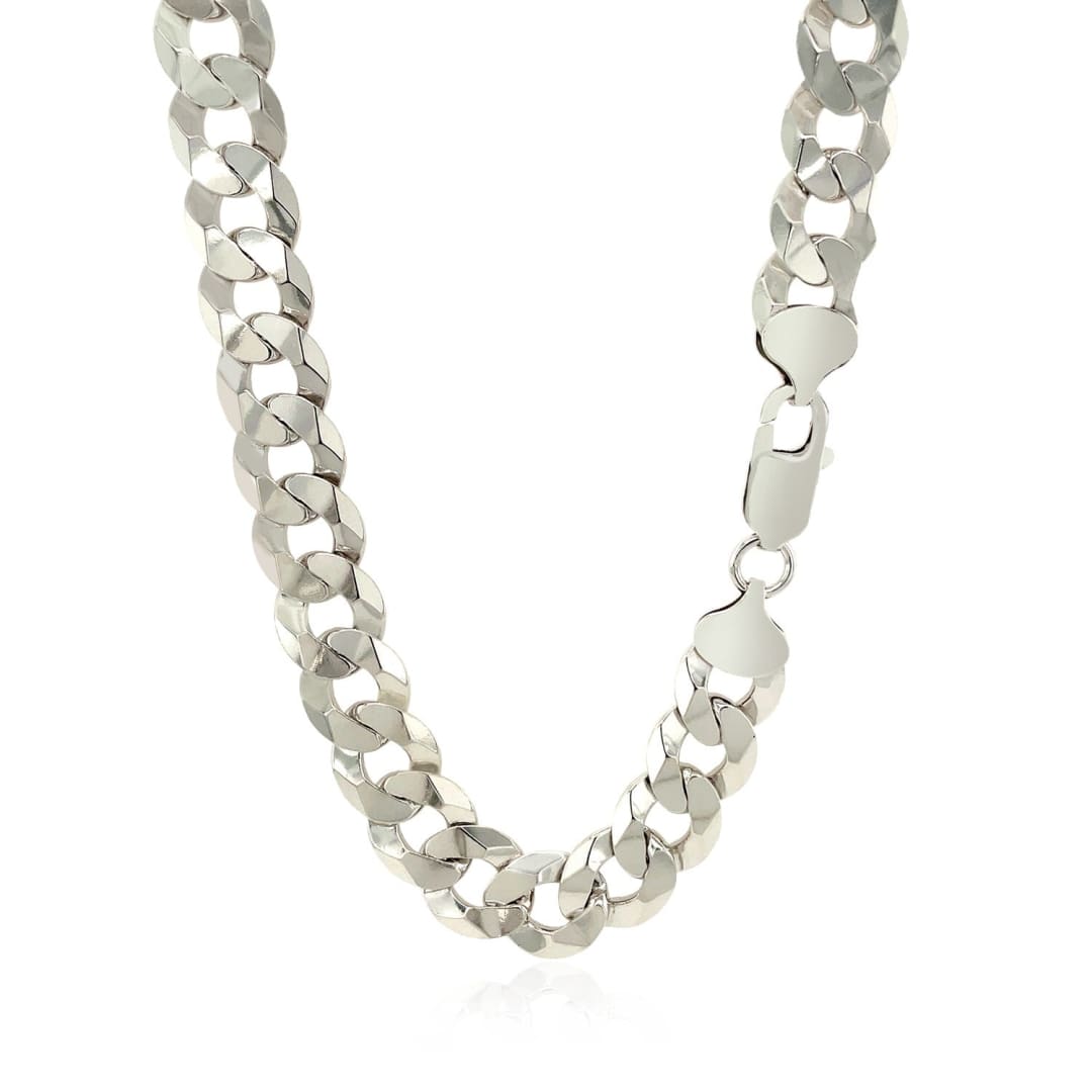 Rhodium Plated 9.5mm Sterling Silver Curb Style Chain | Richard Cannon Jewelry