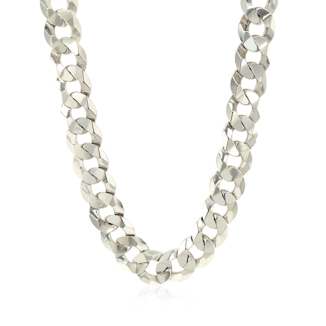 Rhodium Plated 9.5mm Sterling Silver Curb Style Chain | Richard Cannon Jewelry