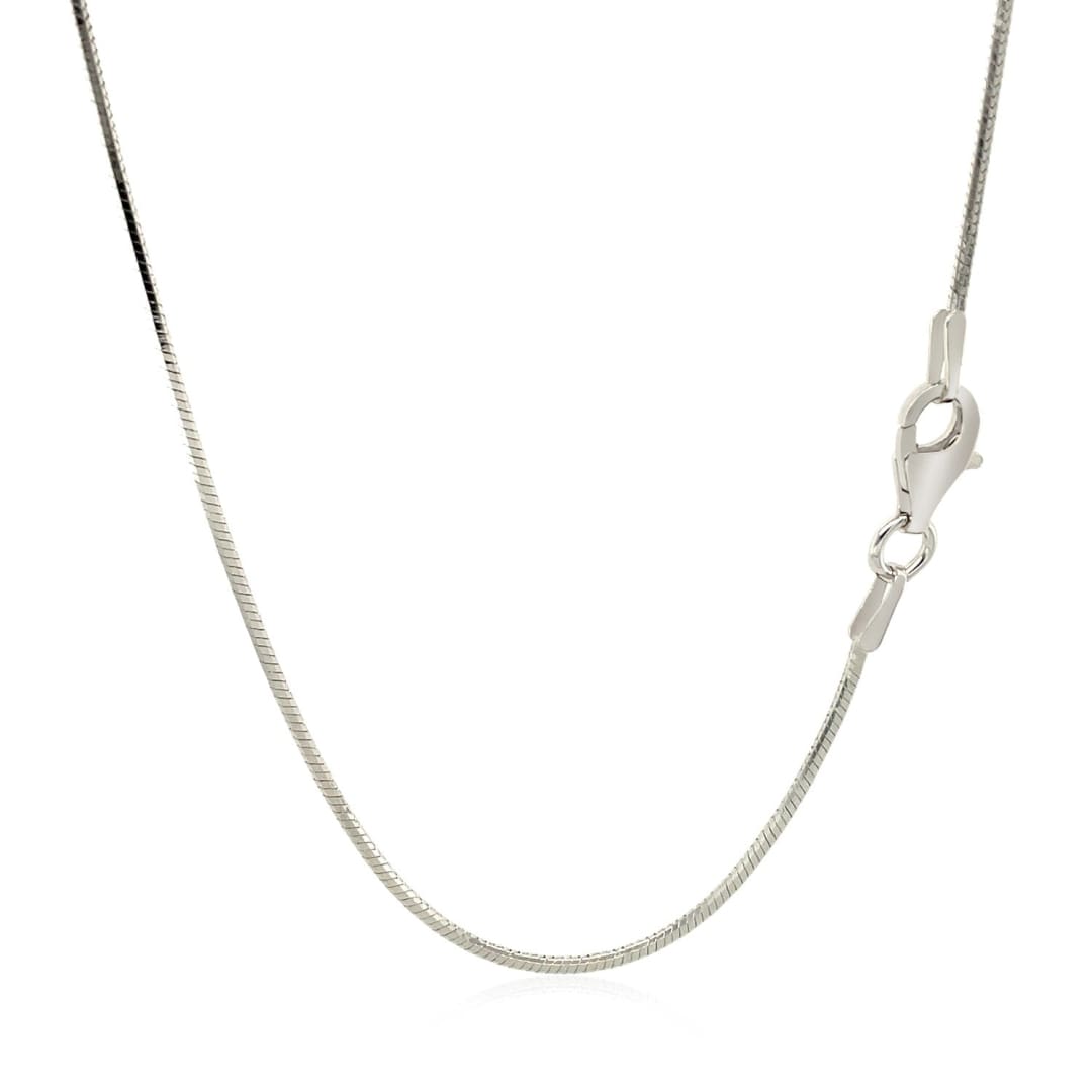 Rhodium Plated Sterling Silver Snake Style Chain (1.20 mm) | Richard Cannon Jewelry