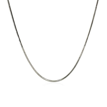 Rhodium Plated Sterling Silver Snake Style Chain (1.20 mm) | Richard Cannon Jewelry