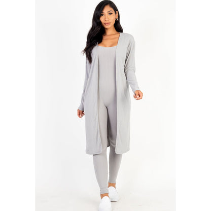 Ribbed Cardigan & Jumpsuit Set (CAPELLA) | CAPELLA