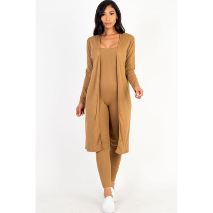 Ribbed Cardigan & Jumpsuit Set (CAPELLA) | CAPELLA