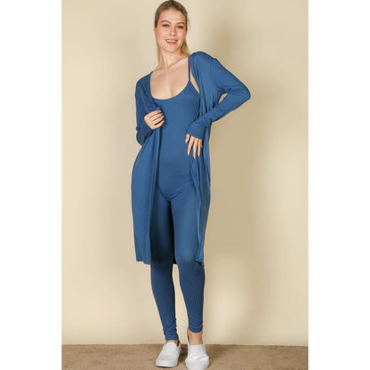 Ribbed Cardigan & Jumpsuit Set (CAPELLA) | CAPELLA