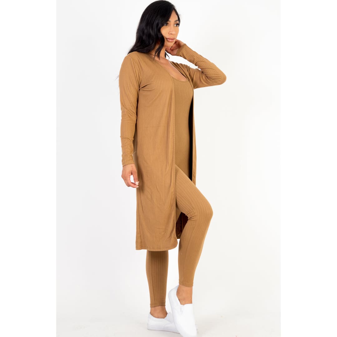 Ribbed Cardigan & Jumpsuit Set (CAPELLA) | CAPELLA