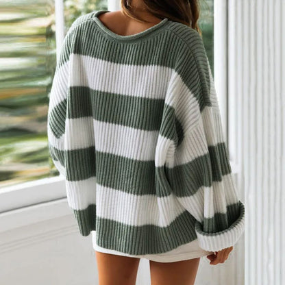 Ribbed Striped Oversized Sweater | The Urban Clothing Shop™
