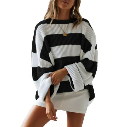 Ribbed Striped Oversized Sweater | The Urban Clothing Shop™