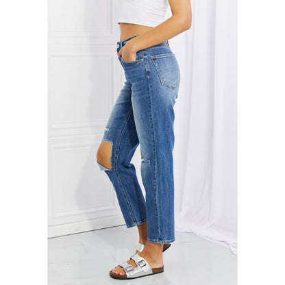 RISEN Full Size Emily High Rise Relaxed Jeans | The Urban Clothing Shop™