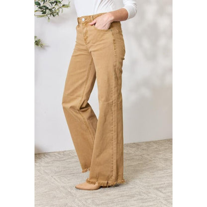 RISEN Full Size Fringe Hem Wide Leg Jeans | The Urban Clothing Shop™