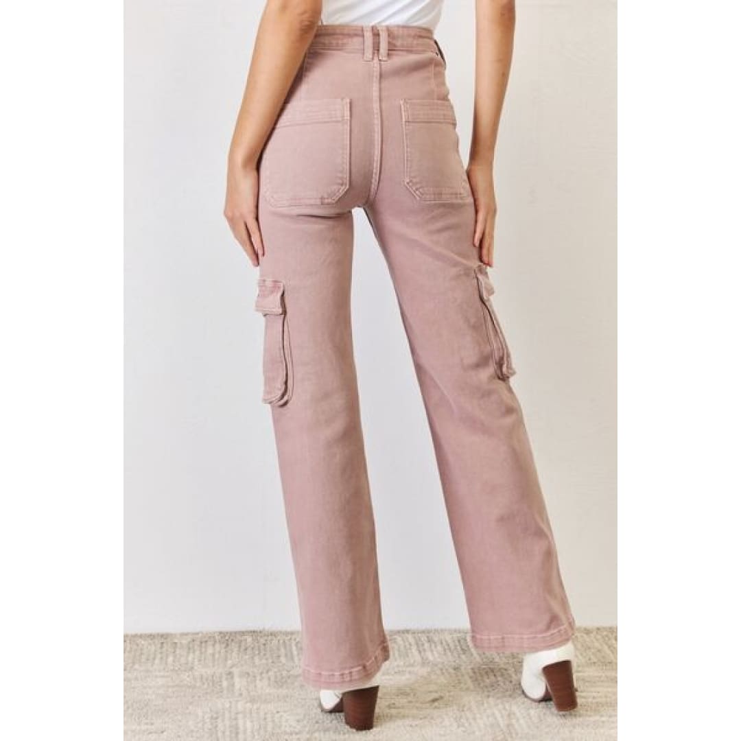 RISEN Full Size High Rise Cargo Wide Leg Jeans | The Urban Clothing Shop™