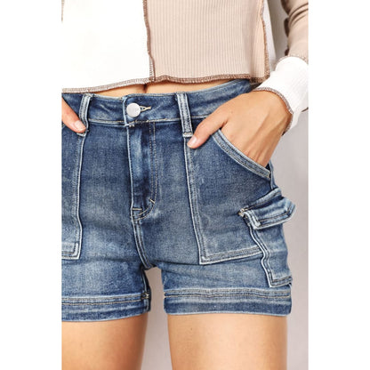 RISEN Full Size High Rise Side Cargo Pocket Shorts | The Urban Clothing Shop™