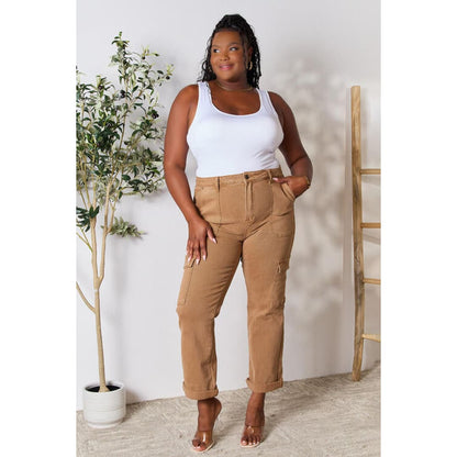 Risen Full Size High Waist Straight Jeans with Pockets | The Urban Clothing Shop™