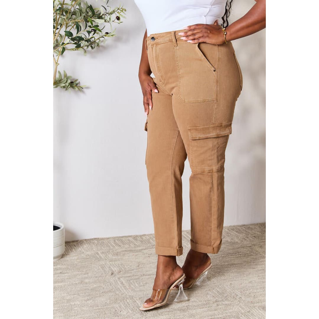 Risen Full Size High Waist Straight Jeans with Pockets | The Urban Clothing Shop™