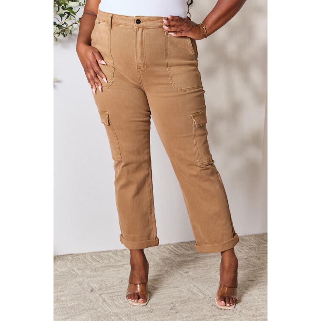 Risen Full Size High Waist Straight Jeans with Pockets | The Urban Clothing Shop™