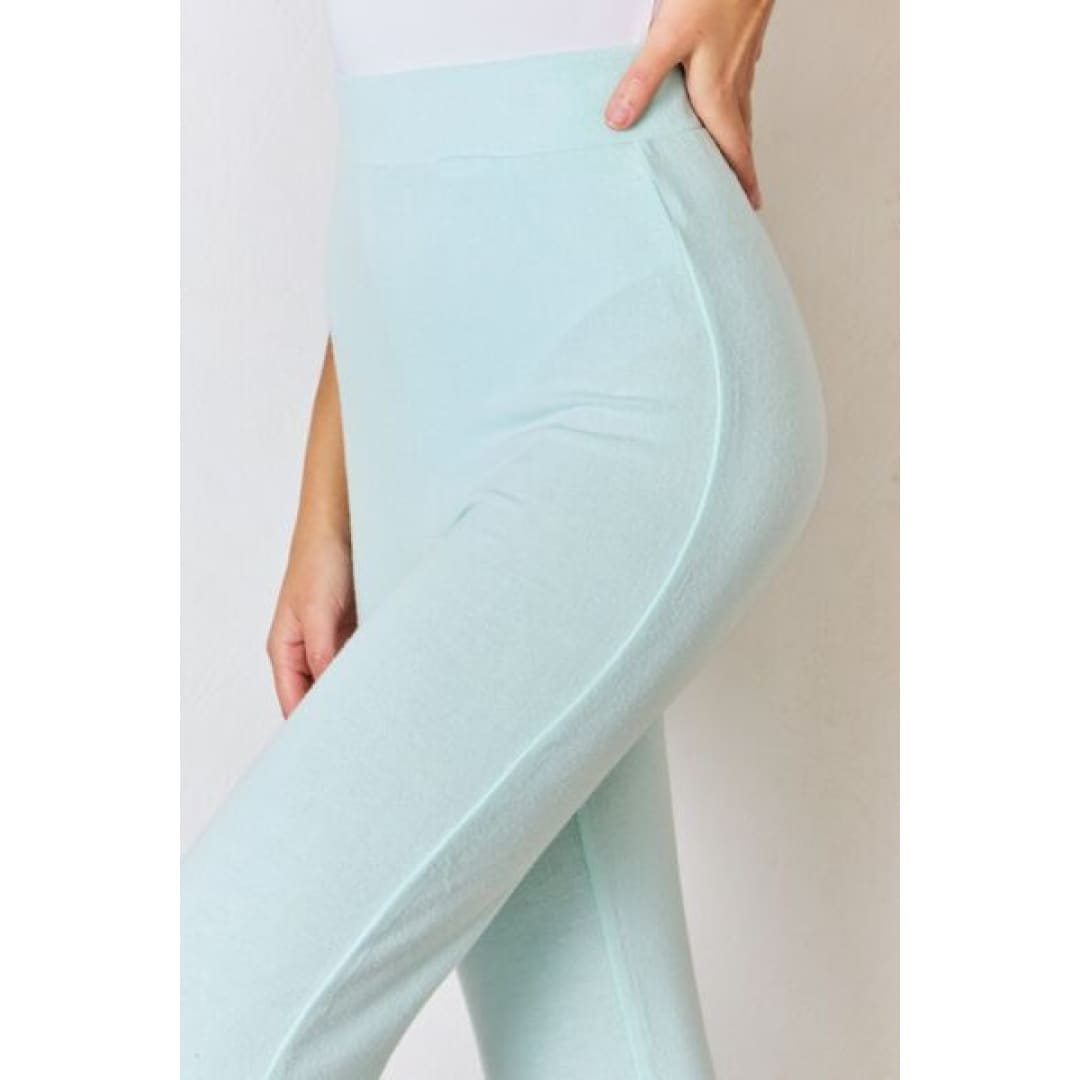 RISEN Full Size High Waist Ultra Soft Knit Flare Pants | The Urban Clothing Shop™