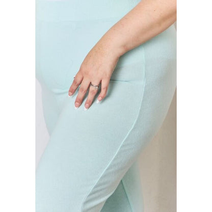 RISEN Full Size High Waist Ultra Soft Knit Flare Pants | The Urban Clothing Shop™