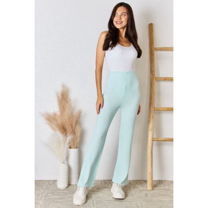 RISEN Full Size High Waist Ultra Soft Knit Flare Pants | The Urban Clothing Shop™