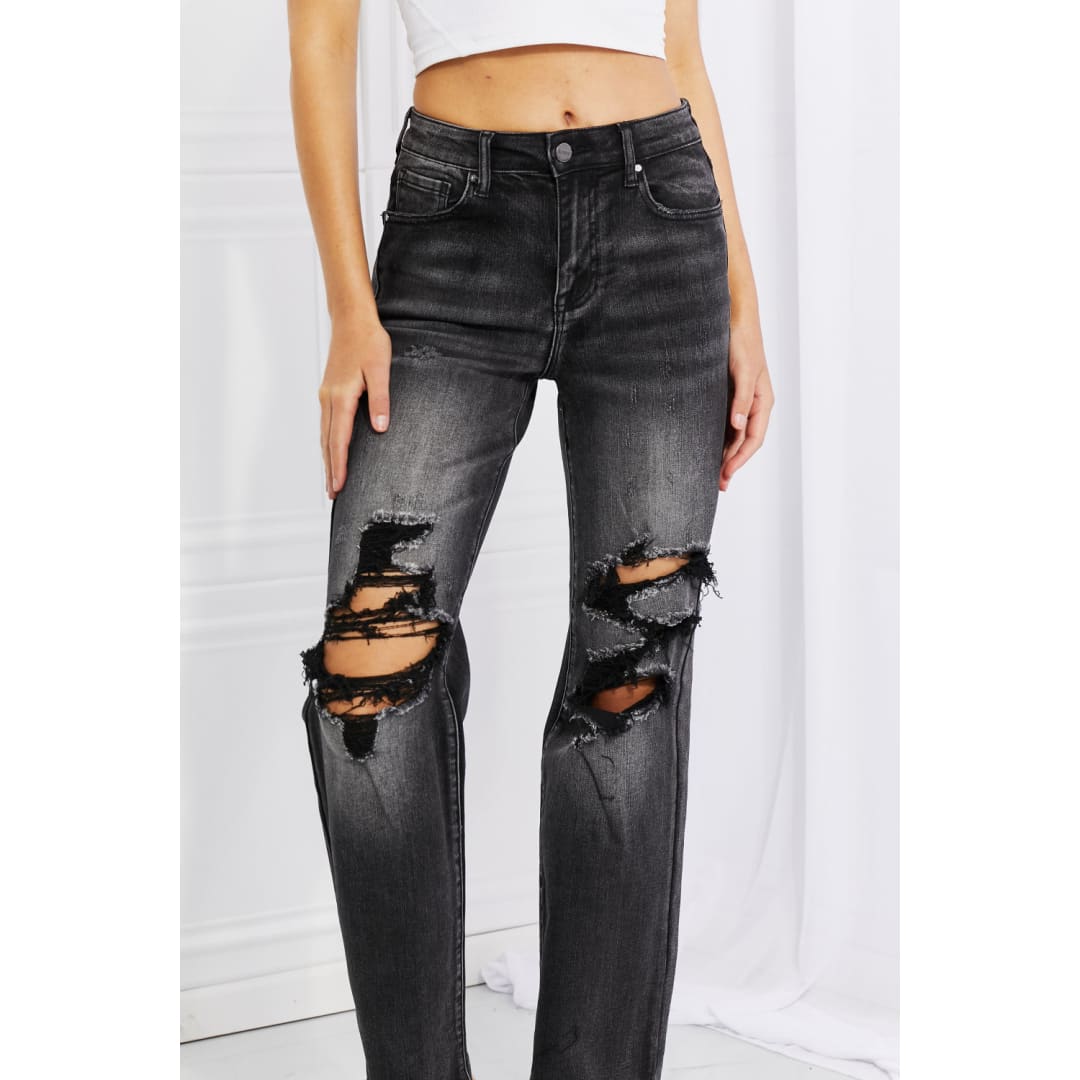 RISEN Full Size Lois Distressed Loose Fit Jeans | The Urban Clothing Shop™
