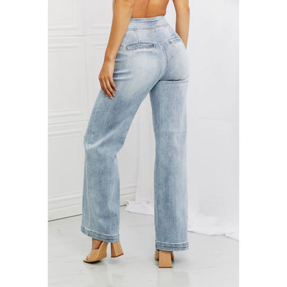 RISEN Full Size Luisa Wide Flare Jeans | The Urban Clothing Shop™