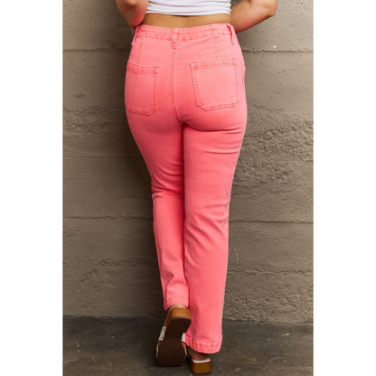 RISEN Kenya Full Size High Waist Side Twill Straight Jeans | The Urban Clothing Shop™