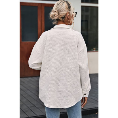 Rosalie Textured Flap Pocket Buttoned Shacket | Threaded Pear
