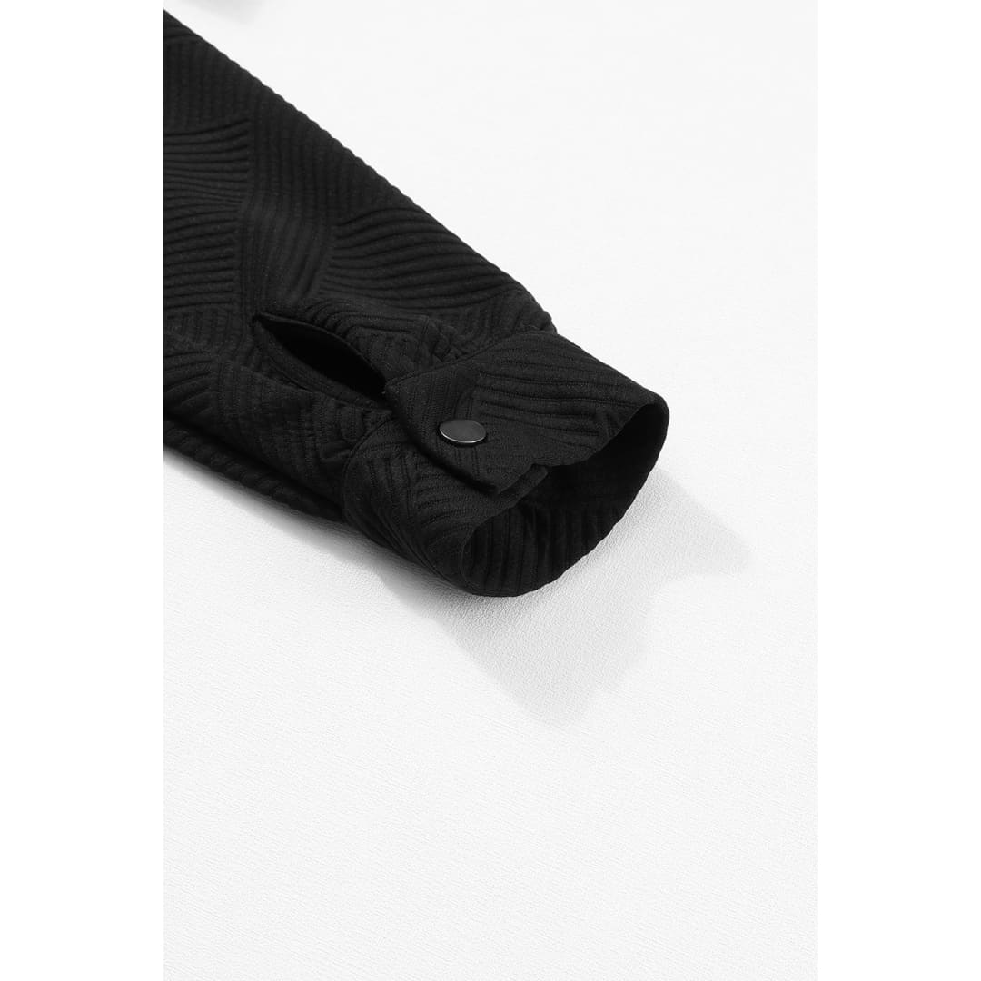 Rosalie Textured Flap Pocket Buttoned Shacket | Threaded Pear