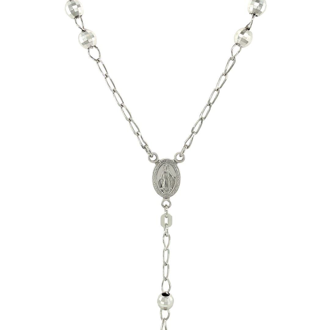 Rosary Chain and Large Bead Necklace in Sterling Silver | Richard Cannon Jewelry