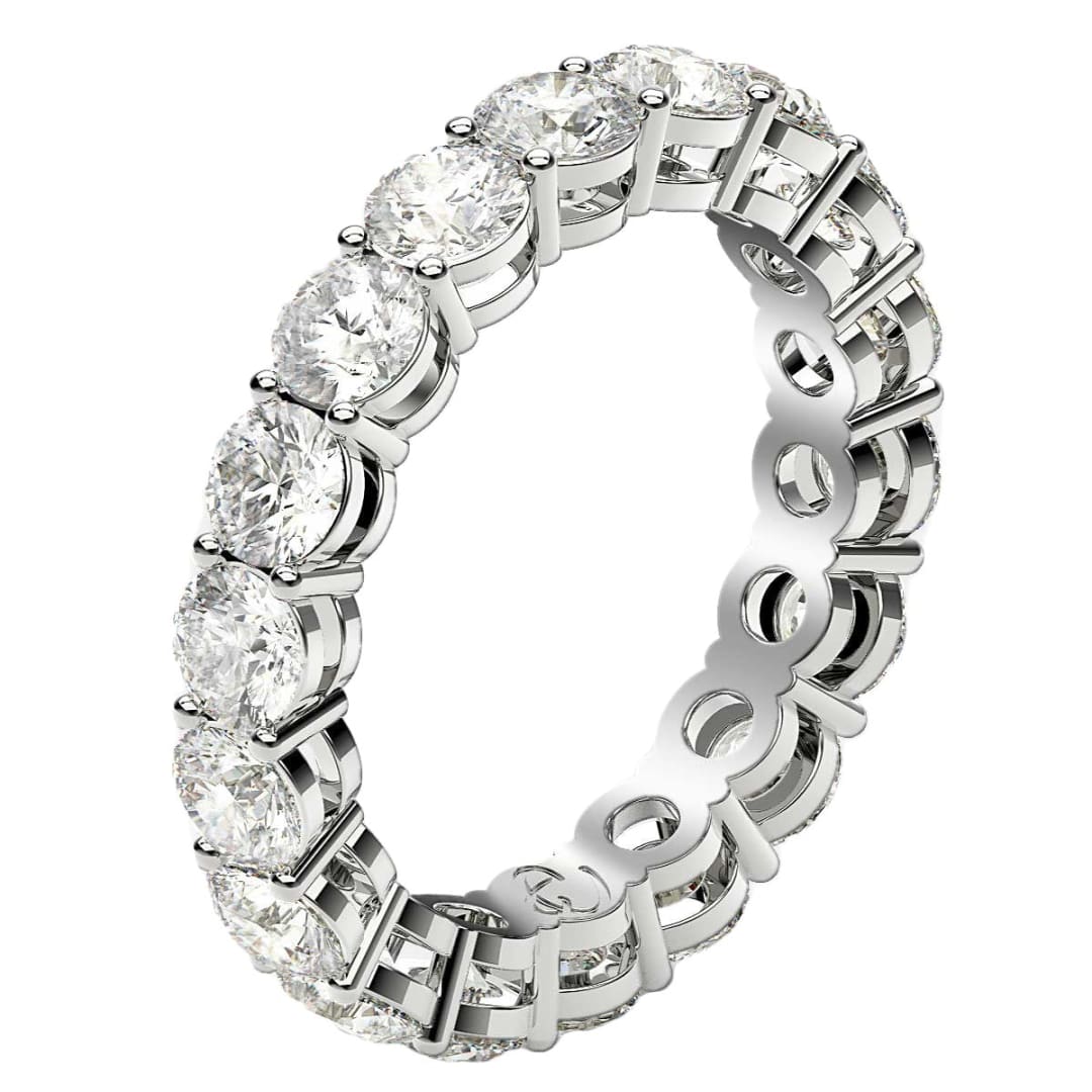 Round Cut Lab Grown Diamond Eternity Ring in 14k White Gold (2 cttw FG/VS2) | Richard