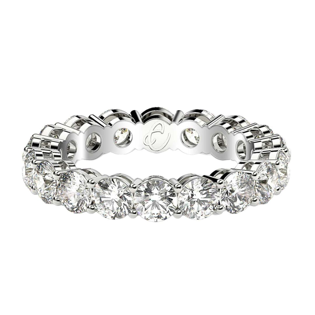 Round Cut Lab Grown Diamond Eternity Ring in 14k White Gold (2 cttw FG/VS2) | Richard