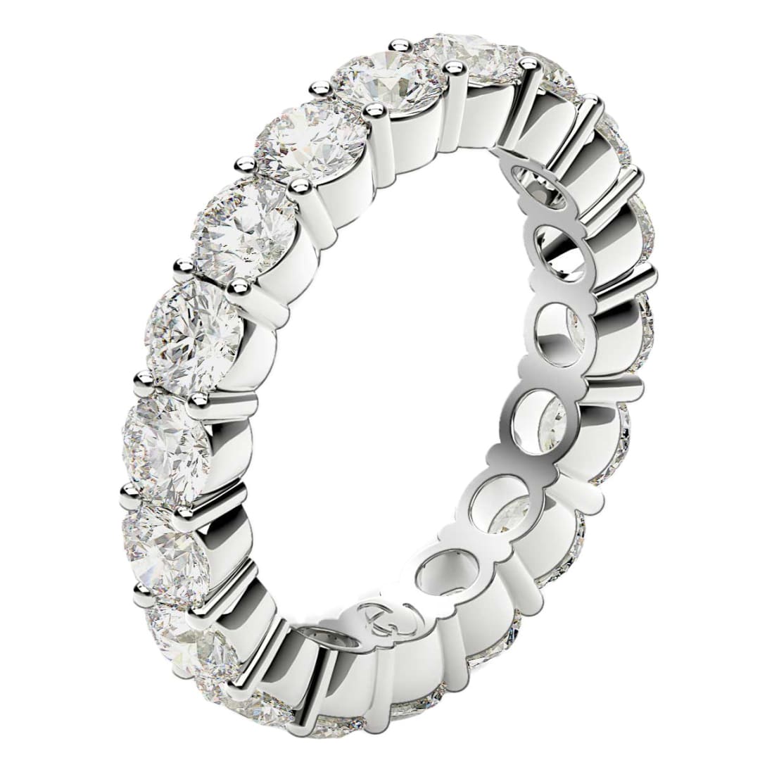 Round Cut Lab Grown Diamond Eternity Ring in 14k White Gold (2 cttw FG/VS2) | Richard