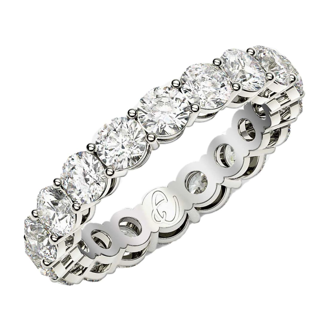 Round Cut Lab Grown Diamond Eternity Ring in 14k White Gold (2 cttw FG/VS2) | Richard