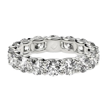 Round Cut Lab Grown Diamond Eternity Ring in 14k White Gold (4 cttw FG/VS2) | Richard