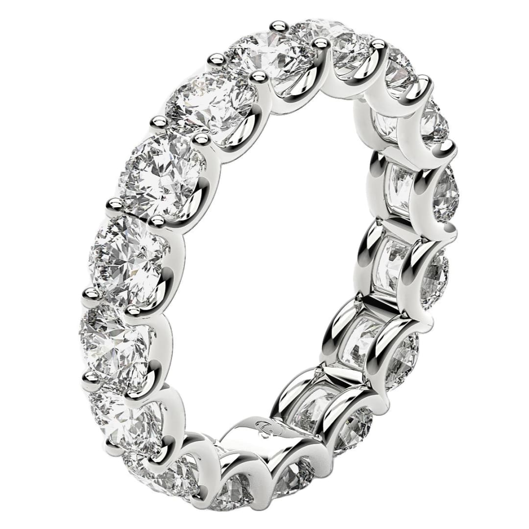 Round Cut Lab Grown Diamond Eternity Ring in 14k White Gold (4 cttw FG/VS2) | Richard