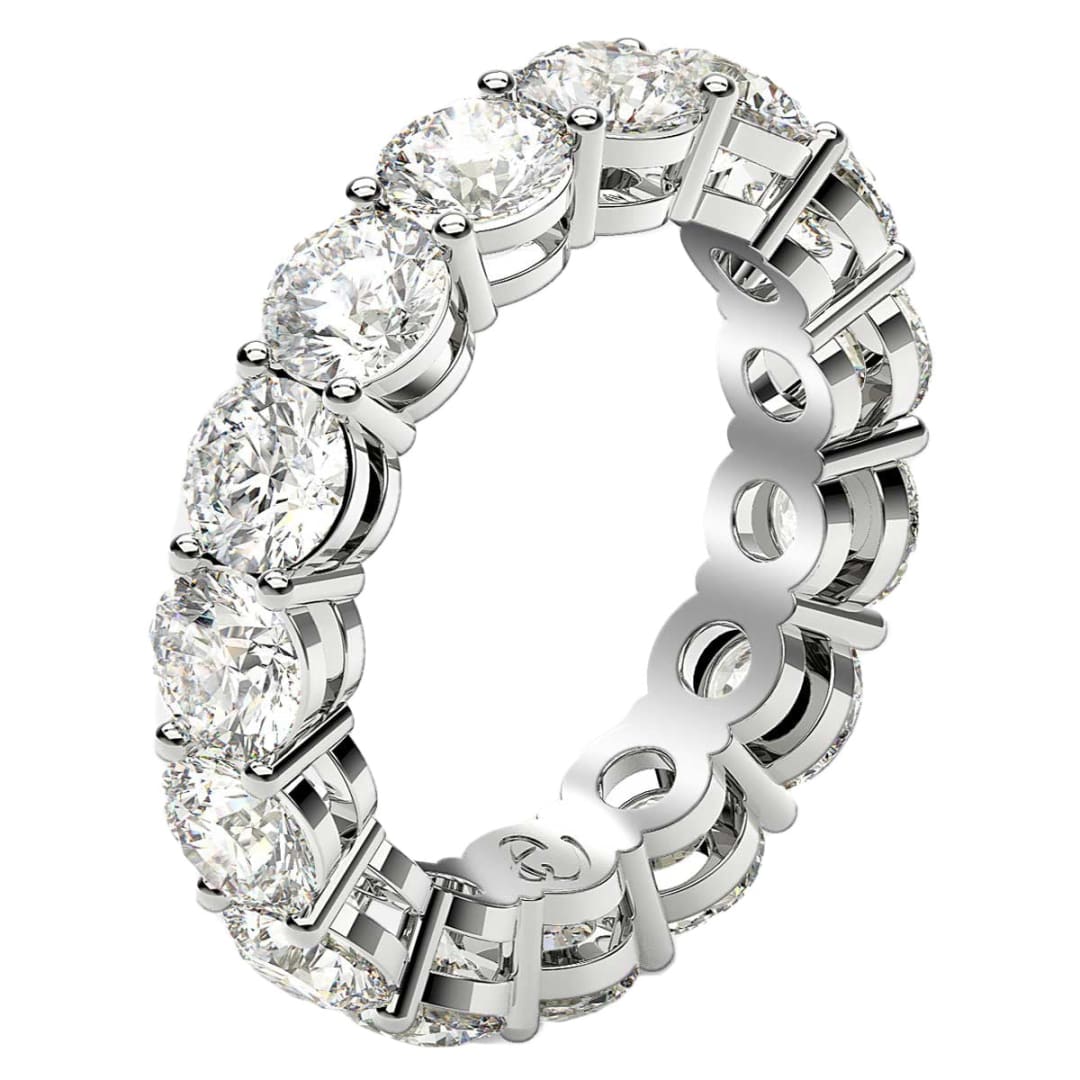 Round Cut Lab Grown Diamond Eternity Ring in 14k White Gold (5 cttw FG/VS2) | Richard