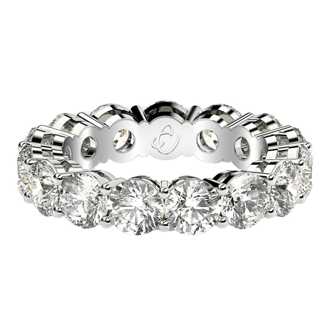 Round Cut Lab Grown Diamond Eternity Ring in 14k White Gold (5 cttw FG/VS2) | Richard