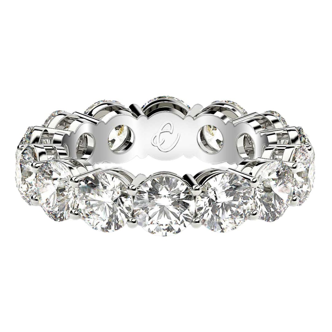 Round Cut Lab Grown Diamond Eternity Ring in 14k White Gold (6 cttw FG/VS2) | Richard