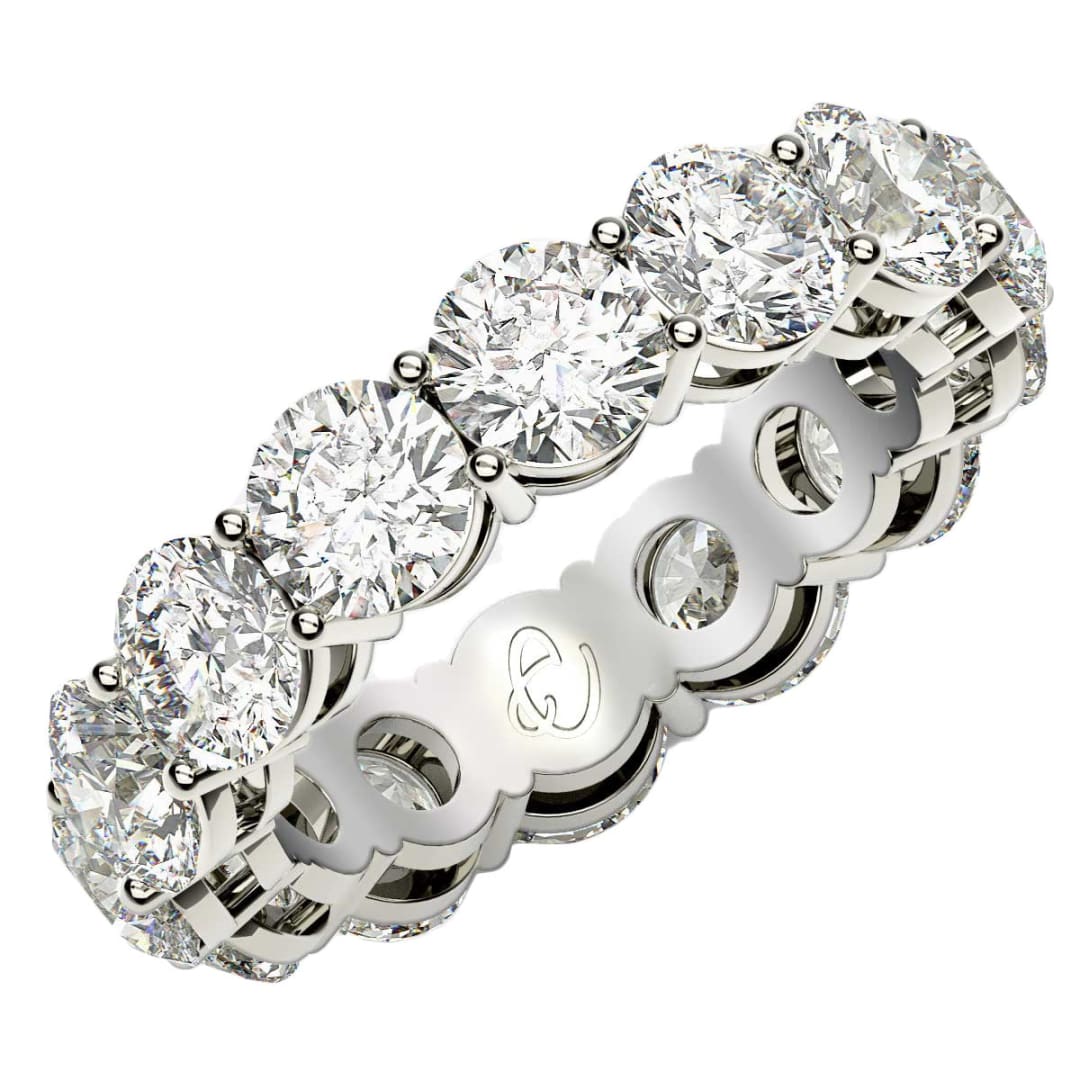 Round Cut Lab Grown Diamond Eternity Ring in 14k White Gold (6 cttw FG/VS2) | Richard