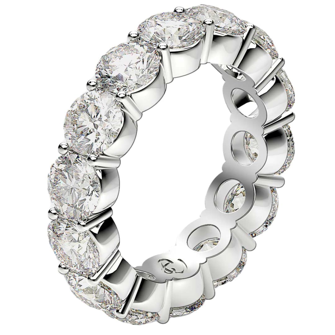 Round Cut Lab Grown Diamond Eternity Ring in 14k White Gold (6 cttw FG/VS2) | Richard