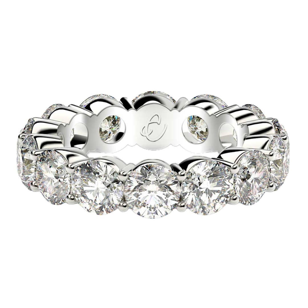 Round Cut Lab Grown Diamond Eternity Ring in 14k White Gold (6 cttw FG/VS2) | Richard