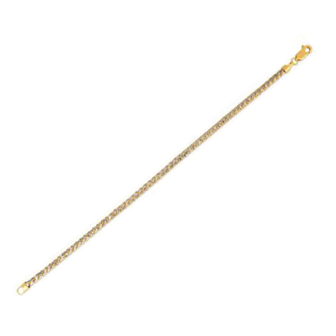Round Pave Franco Chain Bracelet in 14k Yellow Gold (3.1 mm) | Richard Cannon Jewelry
